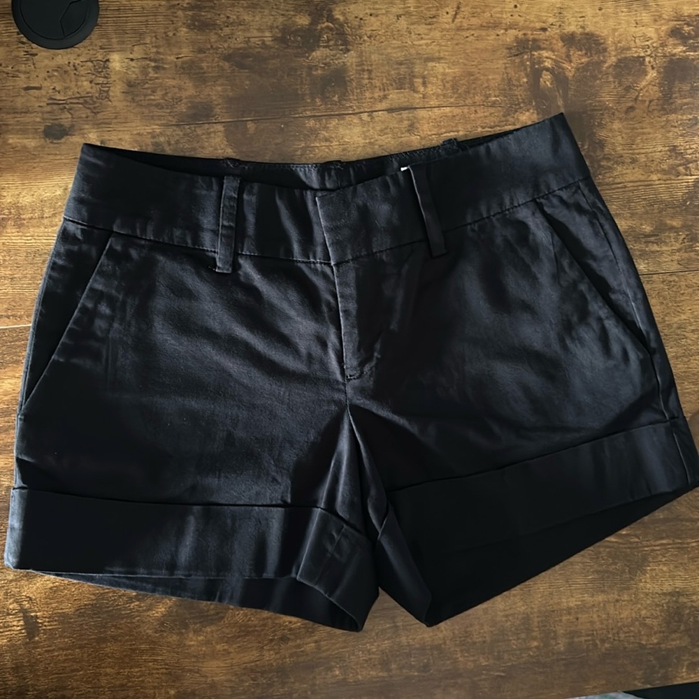 Club Monaco Black Cuffed Chino Shorts